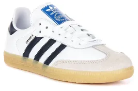 Adidas Samba OG In White Navy For Youth