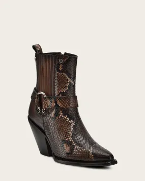 Ankle brown exotic bootie