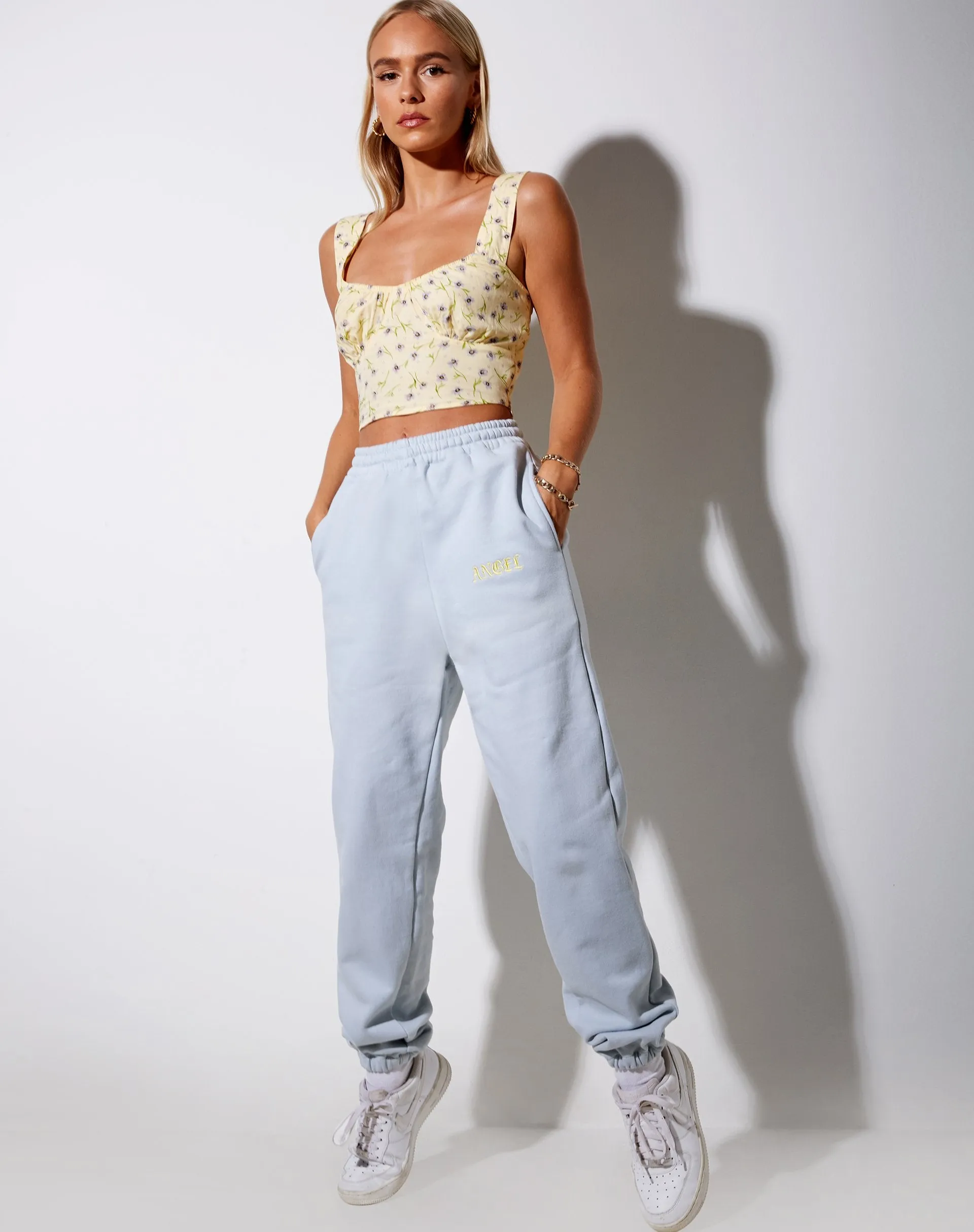 Basta Jogger in Baby Blue 'Angel' Embro in Lemon