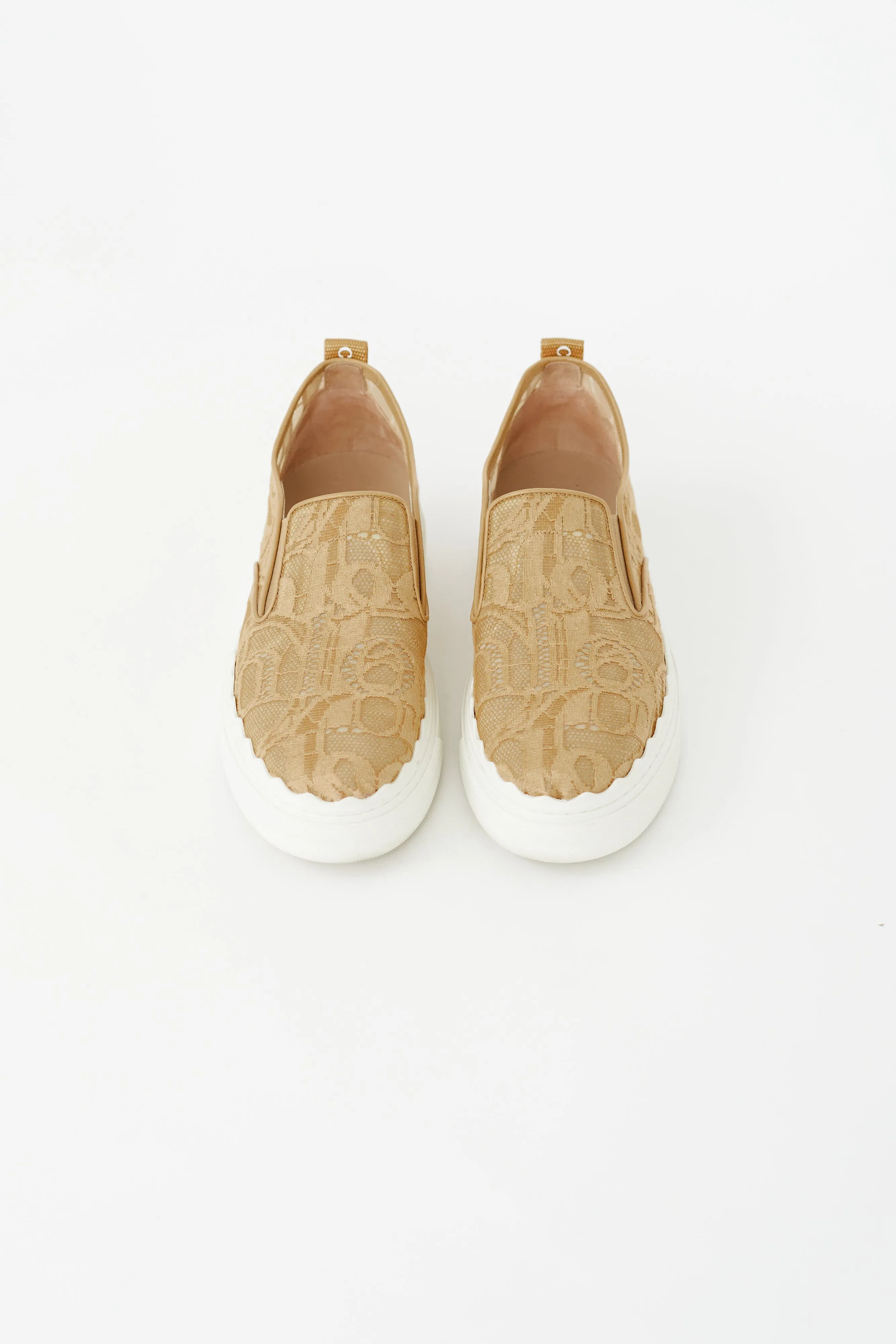 Beige Lace Lauren Slip On Sneaker