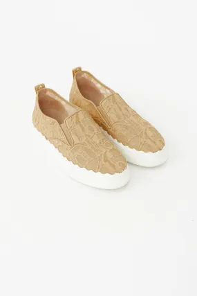 Beige Lace Lauren Slip On Sneaker