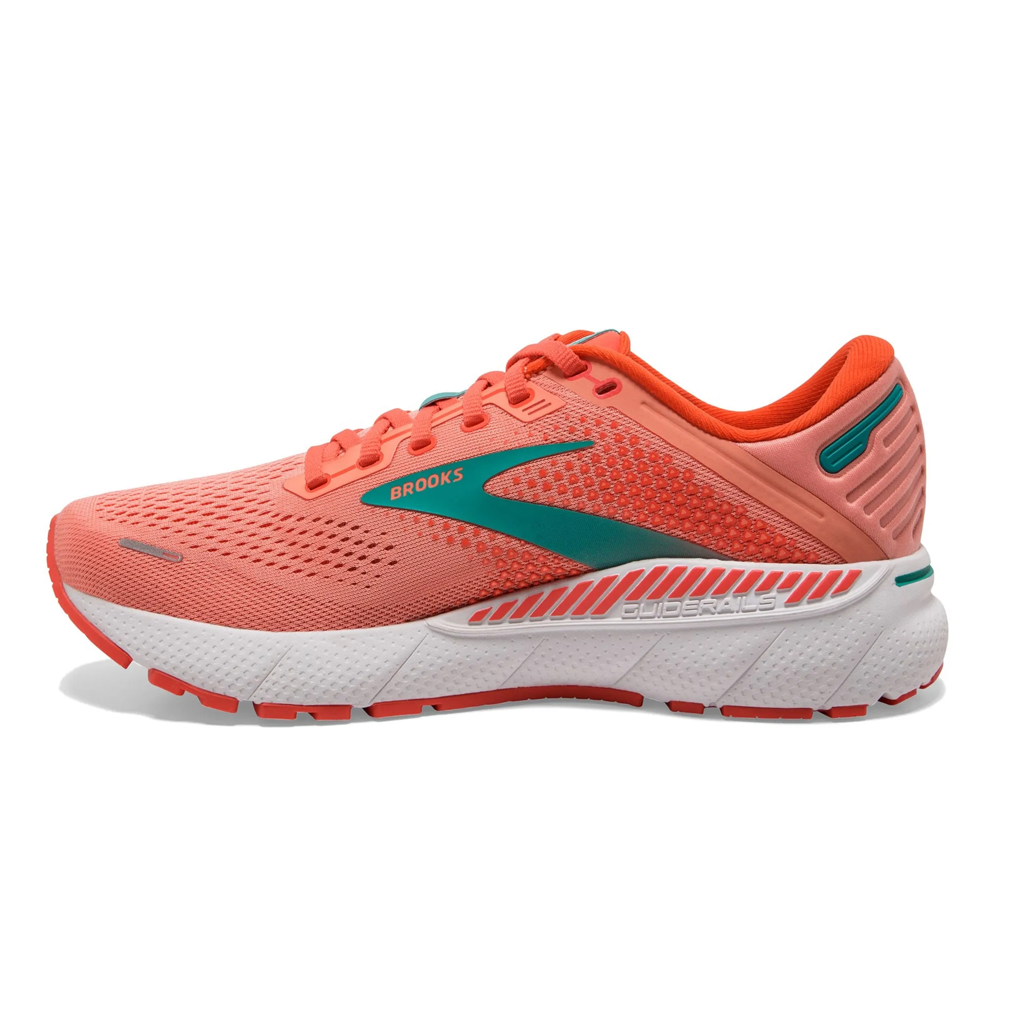 Brooks Women's 120353 680 Adrenaline GTS 22 Coral Latigo Bay White Cushion Support Running Shoes