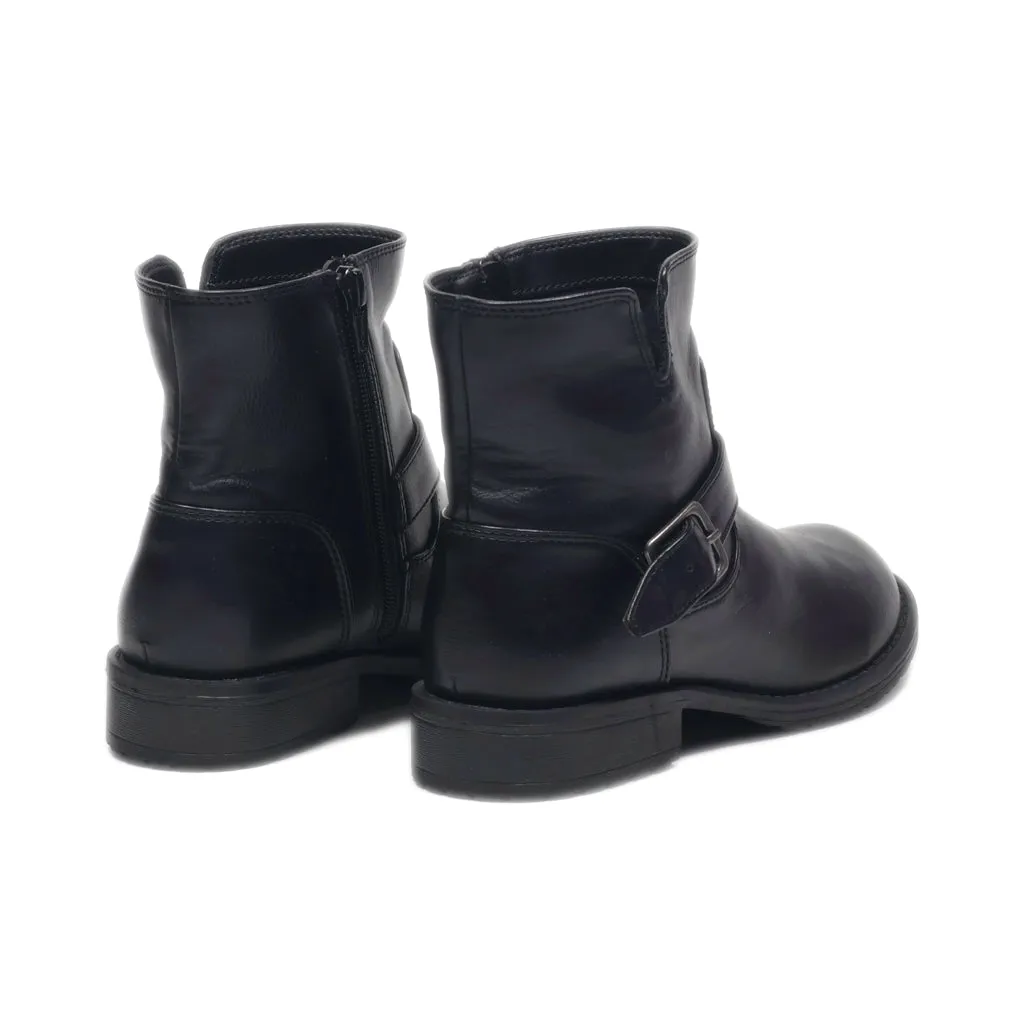 Cat & Jack Ankle Boots Leather Black Colour For Women