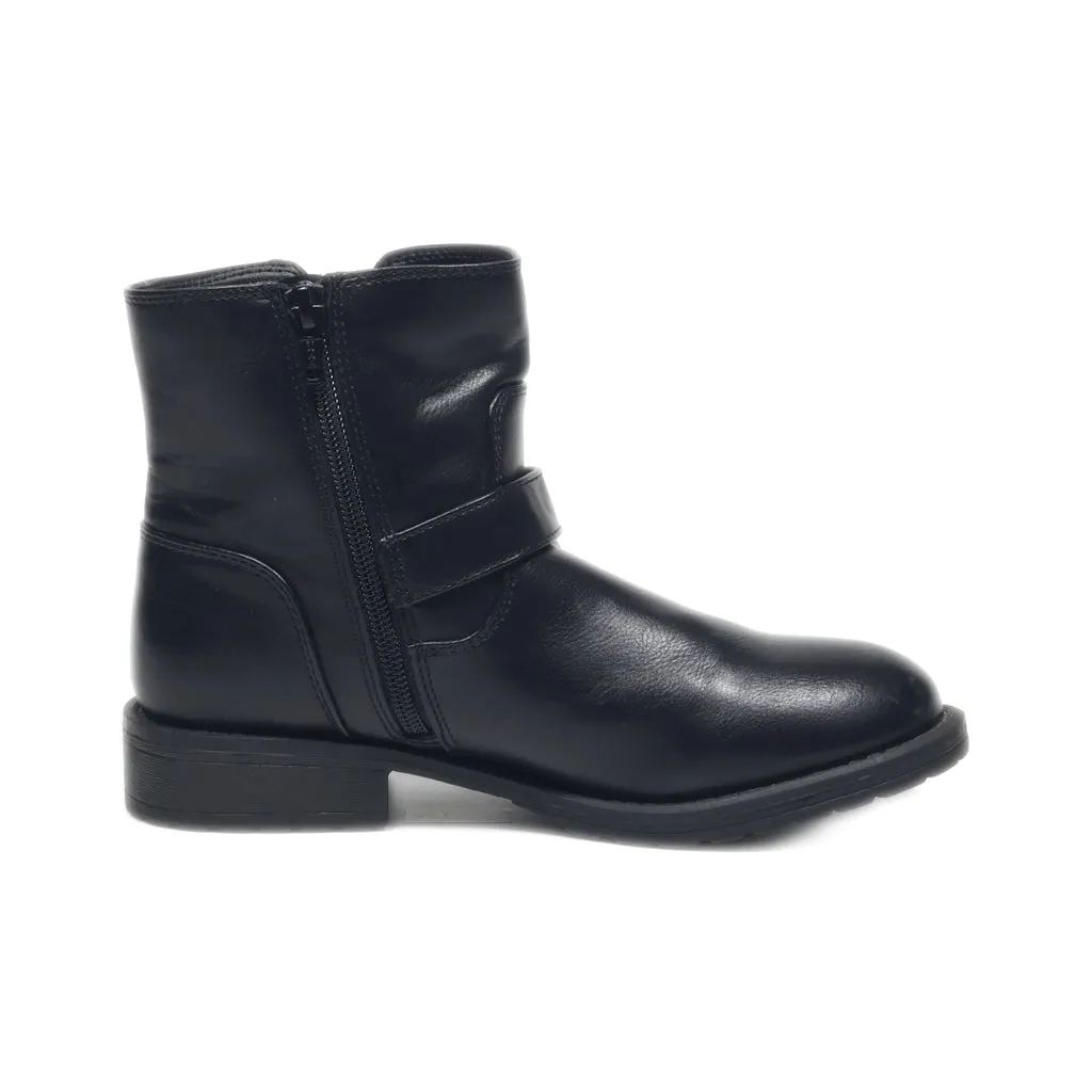 Cat & Jack Ankle Boots Leather Black Colour For Women