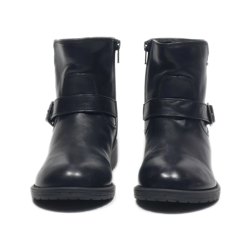 Cat & Jack Ankle Boots Leather Black Colour For Women