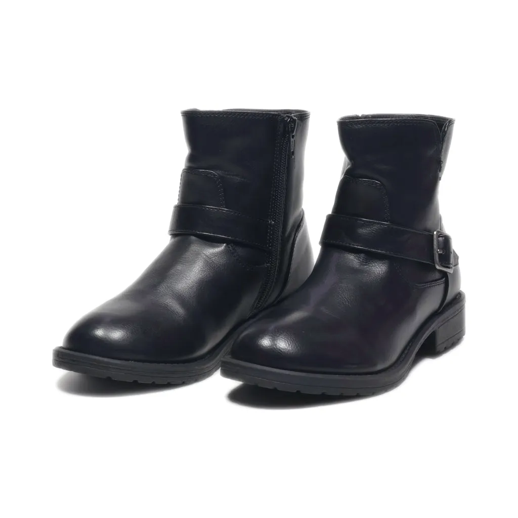 Cat & Jack Ankle Boots Leather Black Colour For Women