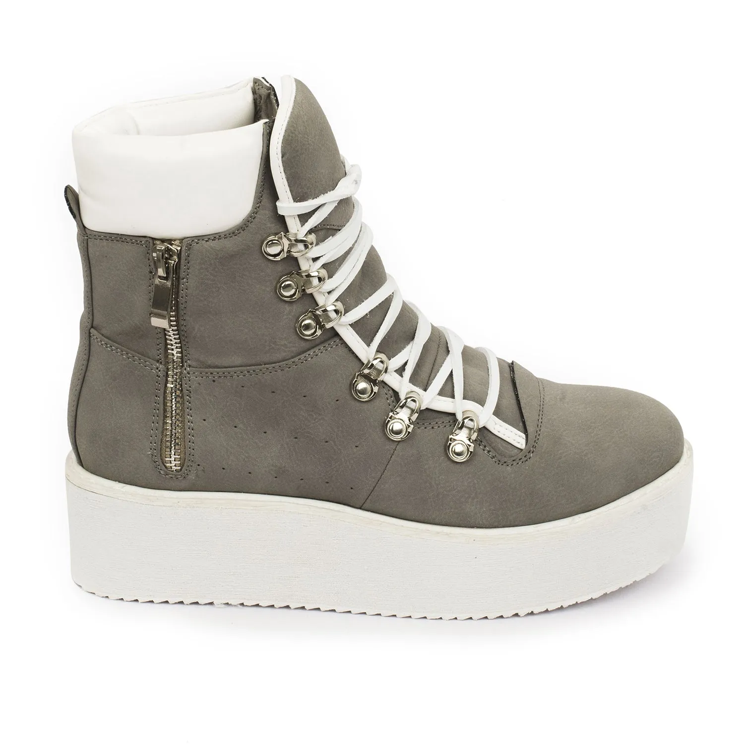 Dove Grey Lace Up High Tops