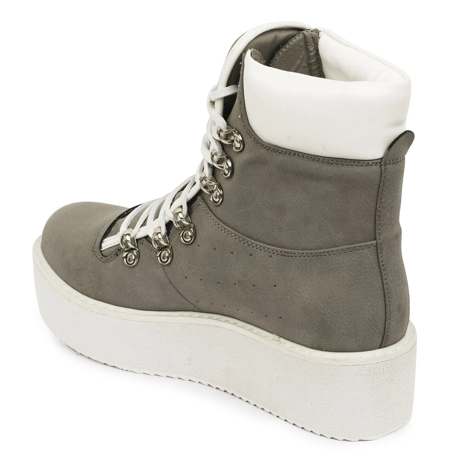 Dove Grey Lace Up High Tops