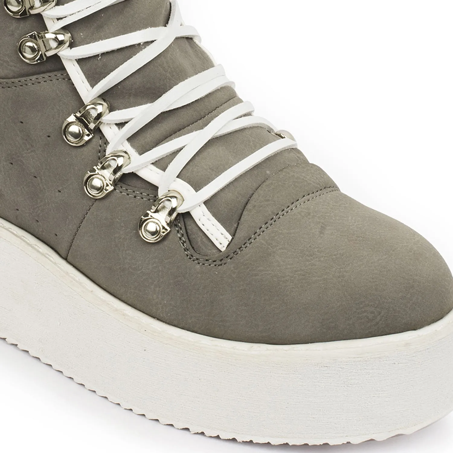 Dove Grey Lace Up High Tops