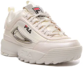 Fila Disruptor Low in Cream with Metalic Logo For Women