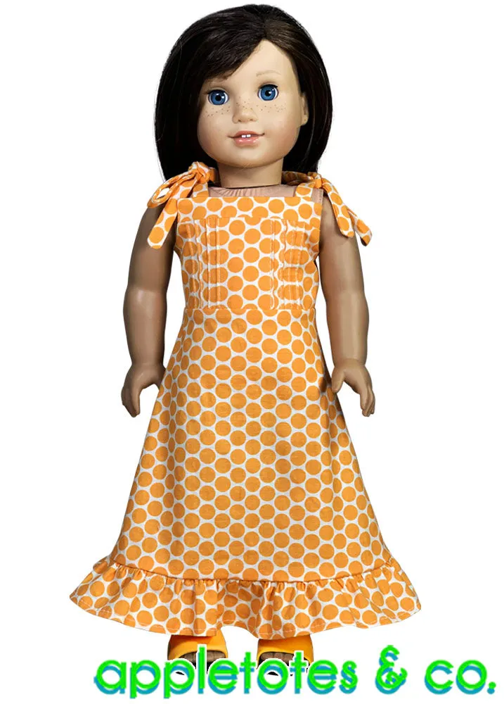 Jillian Maxi Dress Sewing Pattern for 18 Inch Dolls