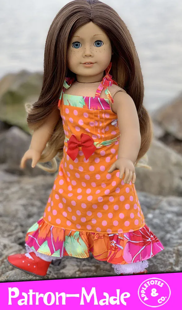 Jillian Maxi Dress Sewing Pattern for 18 Inch Dolls