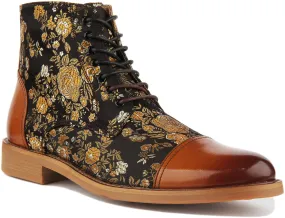 Justinreess England Adam Floral In Brown For Men