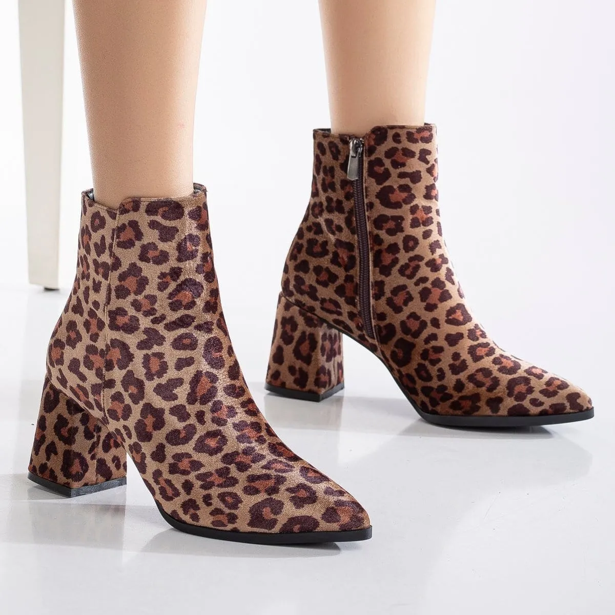 Leia Print Ankle Vegan Boots | Leopard