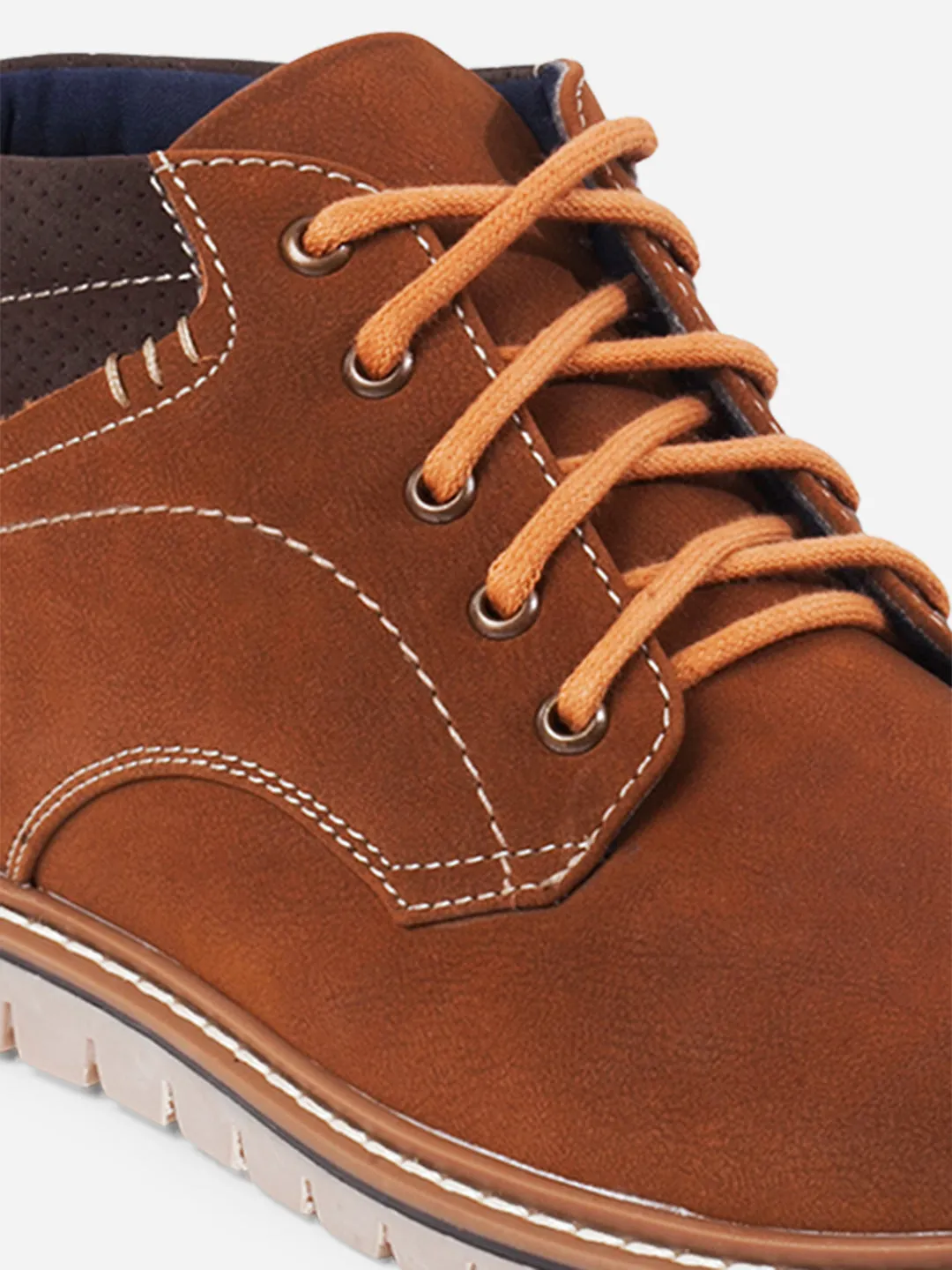 Men's Tan Suede Smart Casual Ankle Boot Lace Up (IX3035)