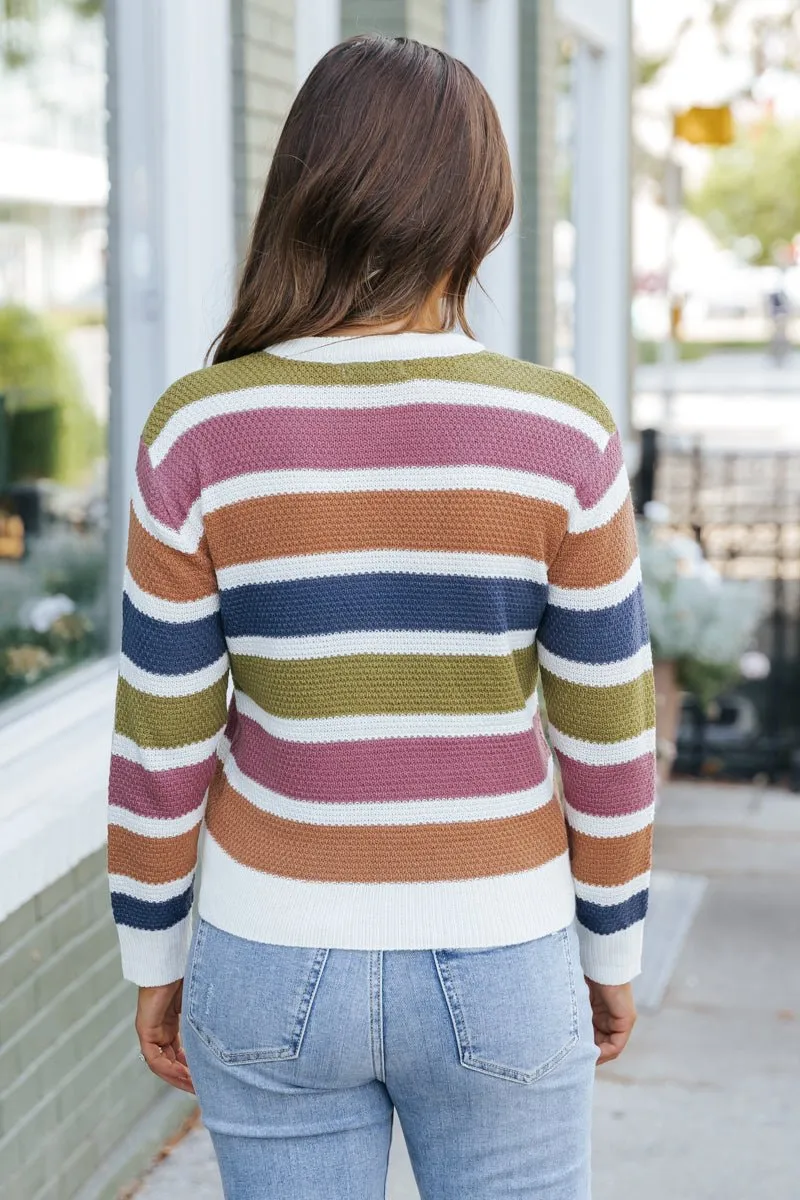 Multi Striped Crewneck Sweater - FINAL SALE