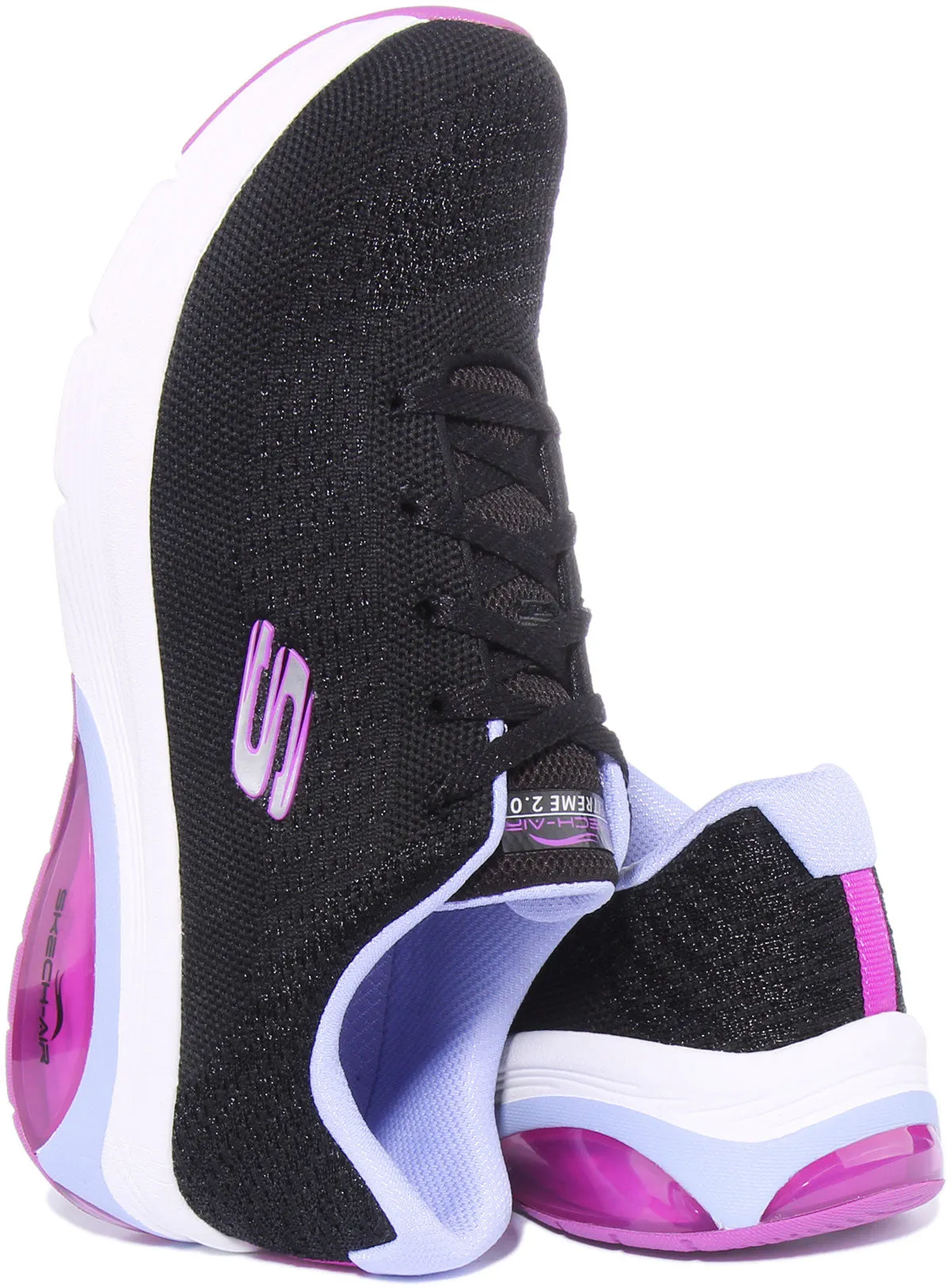 Skechers Classic Vibe In Black Pink For Women