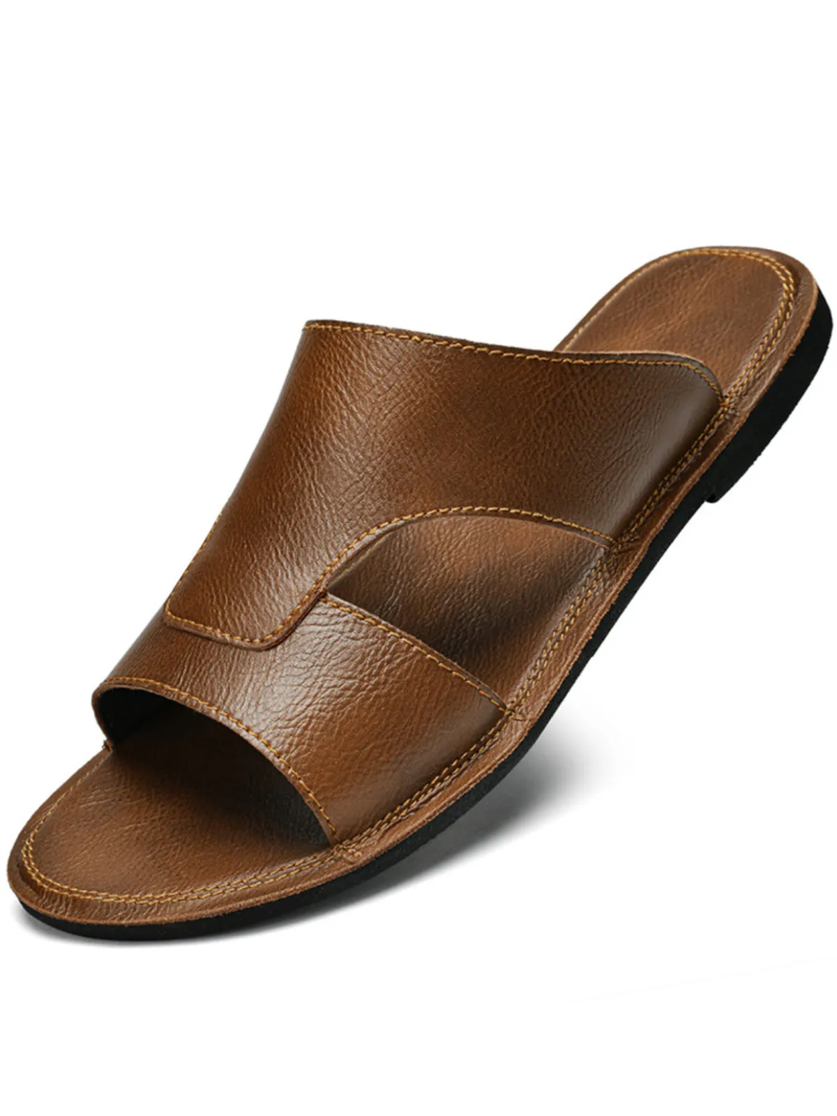 Summer Slip-On Leather Sandals