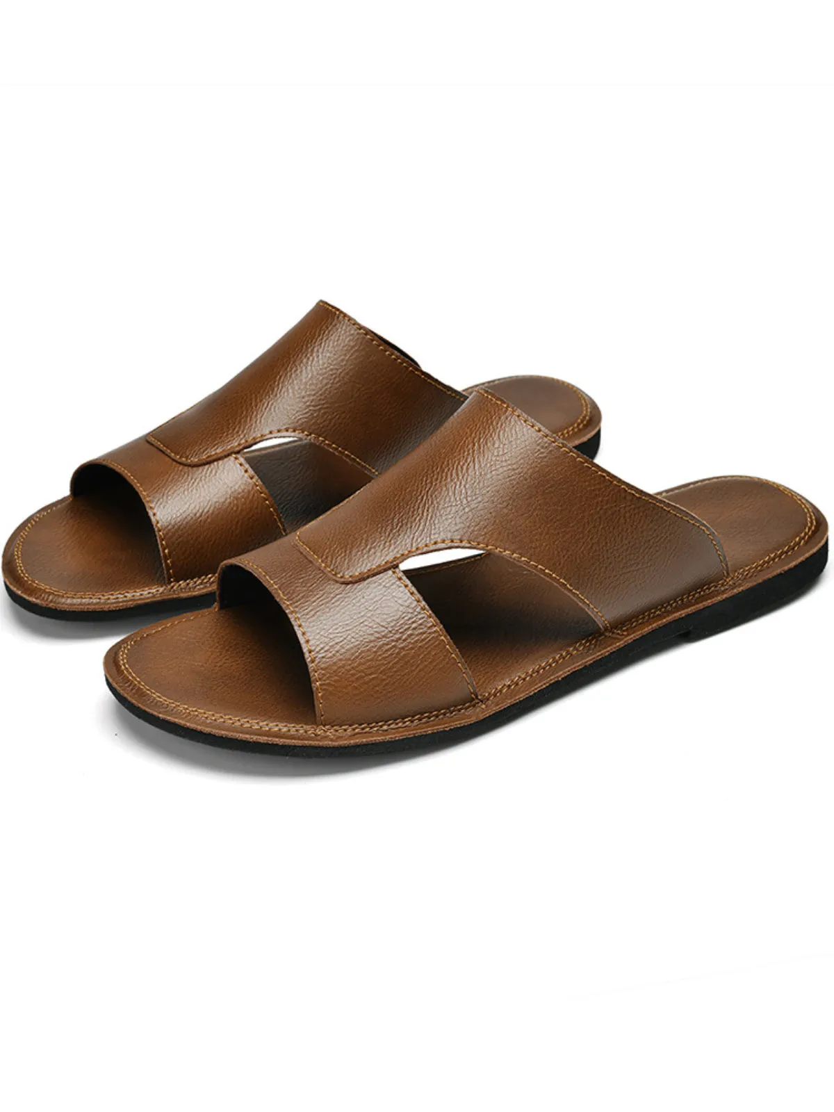 Summer Slip-On Leather Sandals