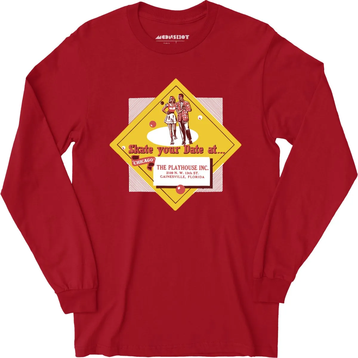 The Playhouse - Gainesville, FL - Vintage Roller Rink - Long Sleeve T-Shirt