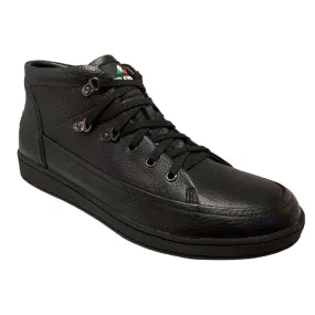 Travel Fox Spider Men's Black Leather Mid Top Sneakers 916103-101