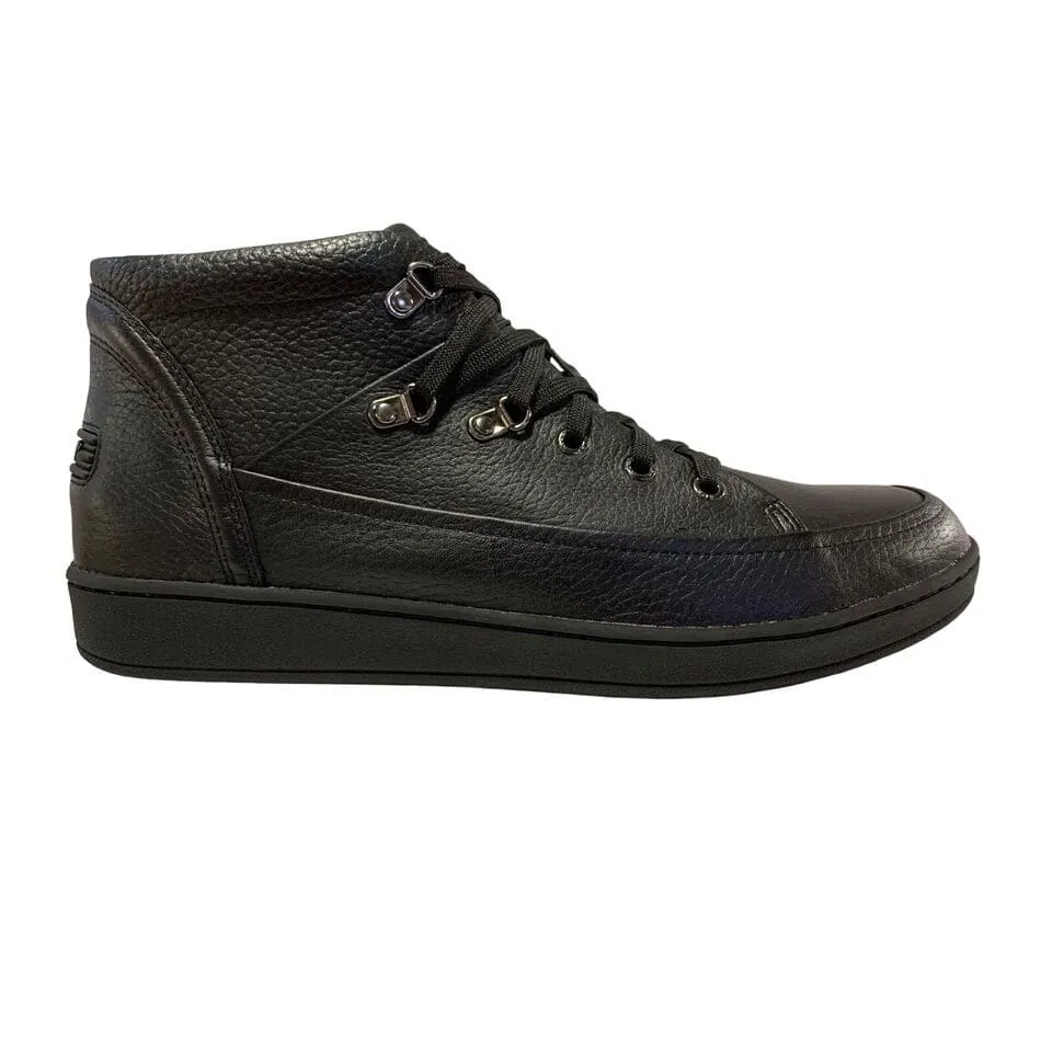 Travel Fox Spider Men's Black Leather Mid Top Sneakers 916103-101